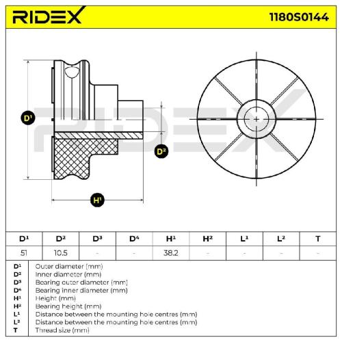 RIDEX 1180S0144 Federbeinstützlager ohne Lager Hinten links rechts für BMW Bild RIDEX 1180S0144 Federbeinstützlager ohne Lager Hinten links rechts für BMW