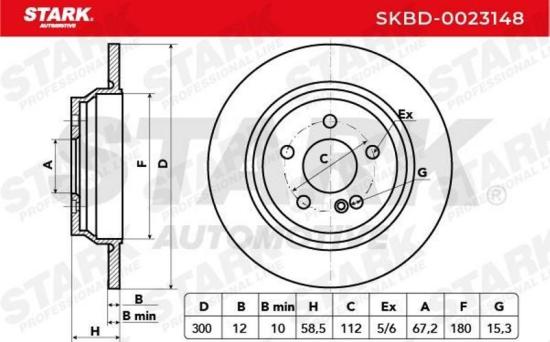 STARK SKBD-0023148 2x Bremsscheiben Hinten Ø300mm voll 2214230712 Bild STARK SKBD-0023148 2x Bremsscheiben Hinten Ø300mm voll 2214230712