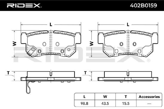 RIDEX Bremsbelagsatz Bremsbeläge Hinten für SSANGYONG REXTON W Kyron SUV Bild RIDEX Bremsbelagsatz Bremsbeläge Hinten für SSANGYONG REXTON W Kyron SUV