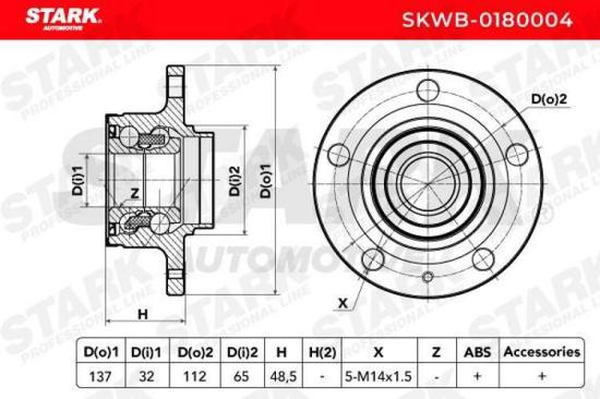 STARK SKWB-0180004 Radlagersatz pro 1 Rad Hinten beidseitig für VW 1T0501611AN Bild STARK SKWB-0180004 Radlagersatz pro 1 Rad Hinten beidseitig für VW 1T0501611AN