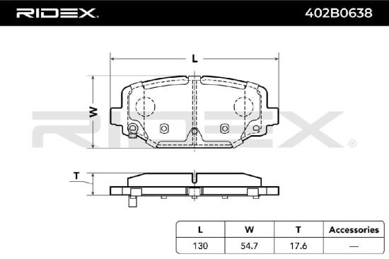 RIDEX Bremsbelagsatz Bremsbeläge Hinten für FIAT Freemont (345) für CHRYSLER Bild RIDEX Bremsbelagsatz Bremsbeläge Hinten für FIAT Freemont (345) für CHRYSLER