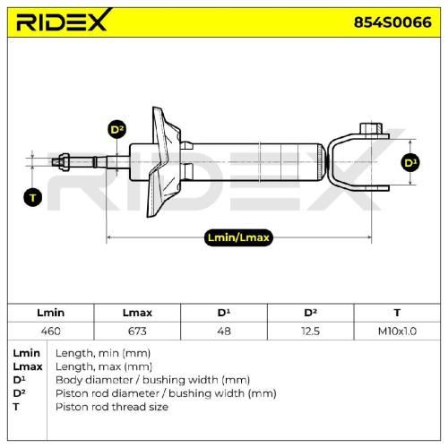 RIDEX 854S0066 2x Stoßdämpfer Gasdruck Hinten für FORD Fiesta Mk4 Schrägheck Bild RIDEX 854S0066 2x Stoßdämpfer Gasdruck Hinten für FORD Fiesta Mk4 Schrägheck