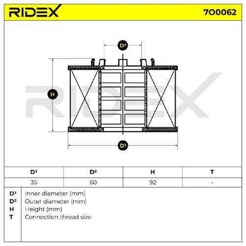 RIDEX Ölfilter Motorölfilter Filtereinsatz mit Dichtungen mit Dichtung 7O0062 Bild RIDEX Ölfilter Motorölfilter Filtereinsatz mit Dichtungen mit Dichtung 7O0062