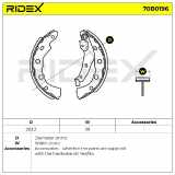 RIDEX Bremsbacken Satz für Trommelbremse Hinten mit Handbremshebel 70B0196