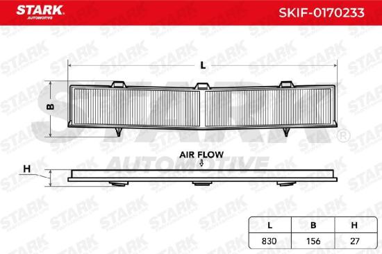 STARK SKIF-0170233 Innenraumfilter Pollenfilter Höhe: 26 Breite: 156 Länge: 832 Bild STARK SKIF-0170233 Innenraumfilter Pollenfilter Höhe: 26 Breite: 156 Länge: 832