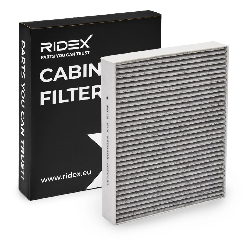 RIDEX 424I0224 Innenraumfilter Pollenfilter Aktivkohlefilter Höhe: 40 Breite: