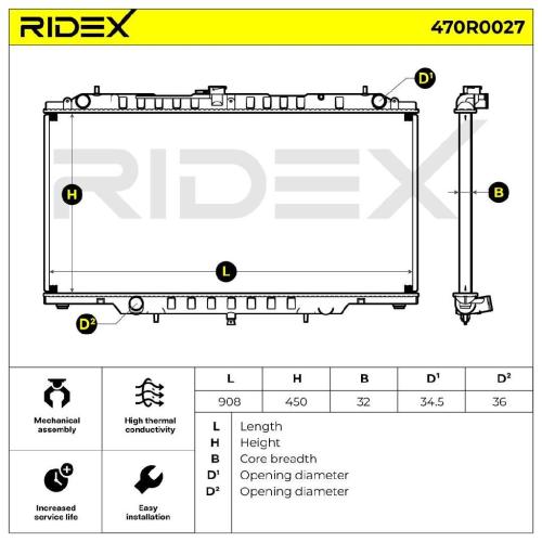RIDEX 470R0027 Motorkühler / Wasserkühler für NISSAN Patrol GR V SUV (Y61) Bild RIDEX 470R0027 Motorkühler / Wasserkühler für NISSAN Patrol GR V SUV (Y61)