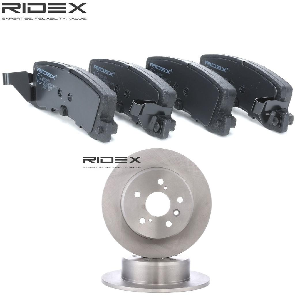 RIDEX Bremsenset Hinten Ø288mm - Bremsscheiben und Beläge für TOYOTA