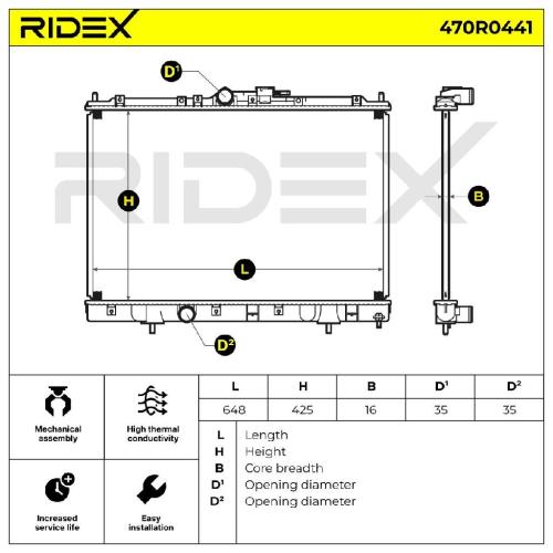 RIDEX 470R0441 Motorkühler / Wasserkühler für MITSUBISHI PAJERO PININ (H6W, H7W) Bild RIDEX 470R0441 Motorkühler / Wasserkühler für MITSUBISHI PAJERO PININ (H6W, H7W)
