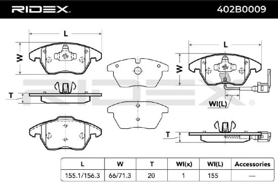 RIDEX Bremsbelagsatz Bremsbeläge Vorne für VW Golf 5II Schrägheck Golf 5I (5K1) Bild RIDEX Bremsbelagsatz Bremsbeläge Vorne für VW Golf 5II Schrägheck Golf 5I (5K1)