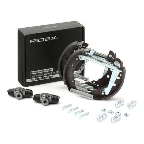 RIDEX Bremsenset Trommelbremse Bremsbacken Satz mit Radbremszylinder mit Zubehör Bild RIDEX Bremsenset Trommelbremse Bremsbacken Satz mit Radbremszylinder mit Zubehör