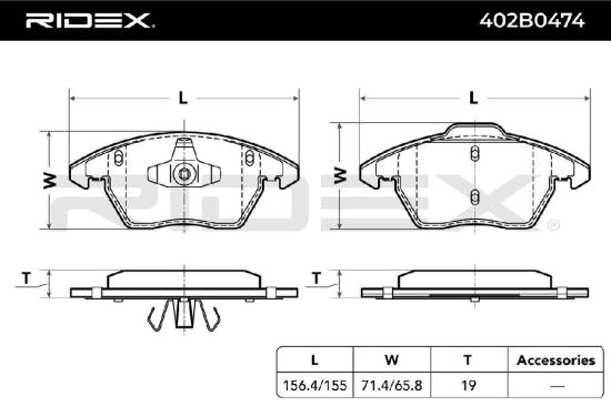 RIDEX Bremsbelagsatz Bremsbeläge Vorne für VW Golf 1V Schrägheck (1J1) Golf 5I Bild RIDEX Bremsbelagsatz Bremsbeläge Vorne für VW Golf 1V Schrägheck (1J1) Golf 5I