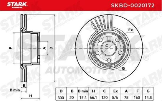 STARK SKBD-0020172 2x Bremsscheiben Hinten Ø300mm Belüftet für BMW Bild STARK SKBD-0020172 2x Bremsscheiben Hinten Ø300mm Belüftet für BMW