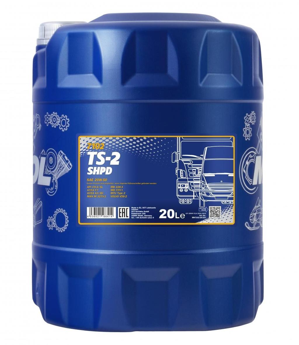 MANNOL Motoröl 20W-50 TS-2 Mineralöl Motor Öl ACEA E7 ACEA A3/B4 API CH-4 API SL