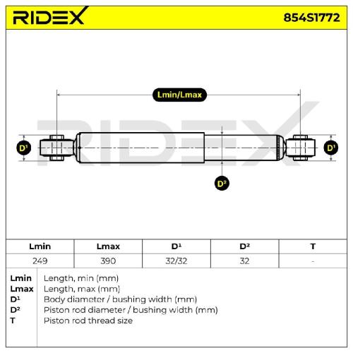 RIDEX 854S1772 1x Stoßdämpfer Öldruck Hinten für SUZUKI Alto (EF) 4180070F01 Bild RIDEX 854S1772 1x Stoßdämpfer Öldruck Hinten für SUZUKI Alto (EF) 4180070F01