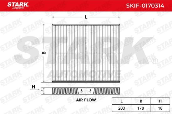 STARK SKIF-0170314 Innenraumfilter Pollenfilter Aktivkohlefilter Höhe: 18 Länge: Bild STARK SKIF-0170314 Innenraumfilter Pollenfilter Aktivkohlefilter Höhe: 18 Länge: