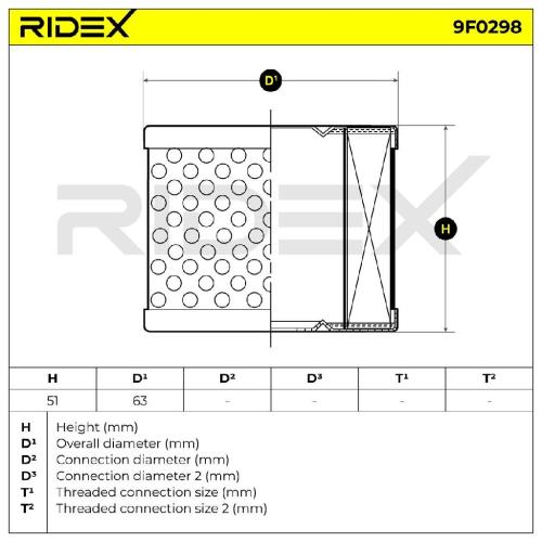 RIDEX 9F0298 Kraftstofffilter Filter Cartridge für RENAULT Clio 1 (B/C57, 5/357) Bild RIDEX 9F0298 Kraftstofffilter Filter Cartridge für RENAULT Clio 1 (B/C57, 5/357)