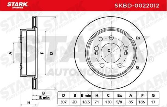 STARK SKBD-0022012 2x Bremsscheiben Hinten Ø307mm Belüftet für SSANGYONG Bild STARK SKBD-0022012 2x Bremsscheiben Hinten Ø307mm Belüftet für SSANGYONG