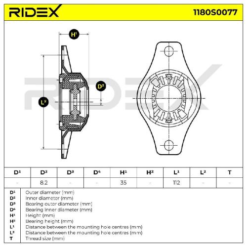 RIDEX 1180S0077 Federbeinstützlager ohne Lager ohne Kugellager Hinten für FORD Bild RIDEX 1180S0077 Federbeinstützlager ohne Lager ohne Kugellager Hinten für FORD