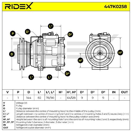 RIDEX A/C Kompressor für Klimaanlage Klimakompressor Kältemittel: R134a PAG 46 Bild RIDEX A/C Kompressor für Klimaanlage Klimakompressor Kältemittel: R134a PAG 46