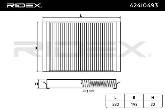 RIDEX 424I0493 Innenraumfilter Pollenfilter Aktivkohlefilter Höhe: 32 Breite: Bild RIDEX 424I0493 Innenraumfilter Pollenfilter Aktivkohlefilter Höhe: 32 Breite: