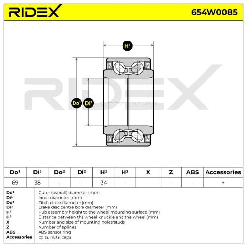 RIDEX 654W0085 Radlagersatz pro 1 Rad Vorne beidseitig für TOYOTA AYGO Bild RIDEX 654W0085 Radlagersatz pro 1 Rad Vorne beidseitig für TOYOTA AYGO