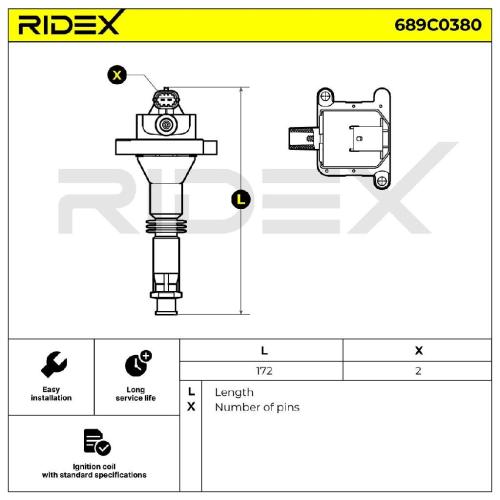 RIDEX 689C0380 Zündspule 14V für ALFA ROMEO 147 (937) 46755605 Bild RIDEX 689C0380 Zündspule 14V für ALFA ROMEO 147 (937) 46755605
