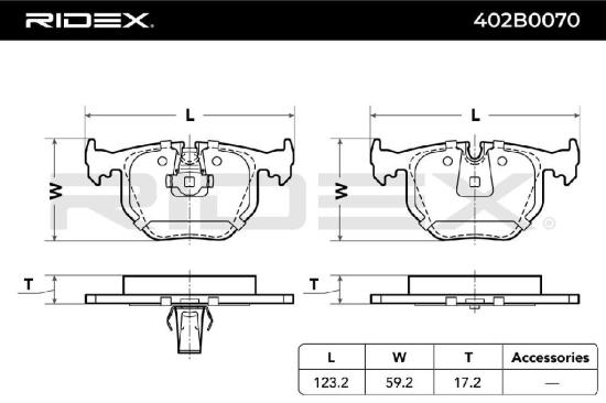 RIDEX Bremsbelagsatz Bremsbeläge Hinten für BMW 3 Limousine (E46) 5 Limousine Bild RIDEX Bremsbelagsatz Bremsbeläge Hinten für BMW 3 Limousine (E46) 5 Limousine