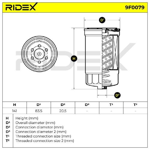 RIDEX 9F0079 Kraftstofffilter Screw-on Filter für HYUNDAI ix35 (LM, EL, ELH) Bild RIDEX 9F0079 Kraftstofffilter Screw-on Filter für HYUNDAI ix35 (LM, EL, ELH)