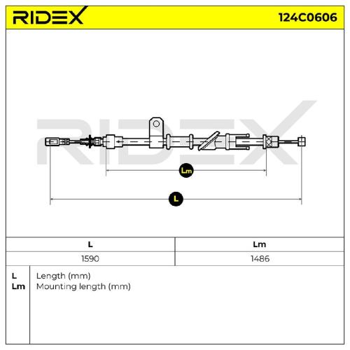 RIDEX Handbremsseil Hinten Links für VOLVO V40 Kombi (645) Bild RIDEX Handbremsseil Hinten Links für VOLVO V40 Kombi (645)