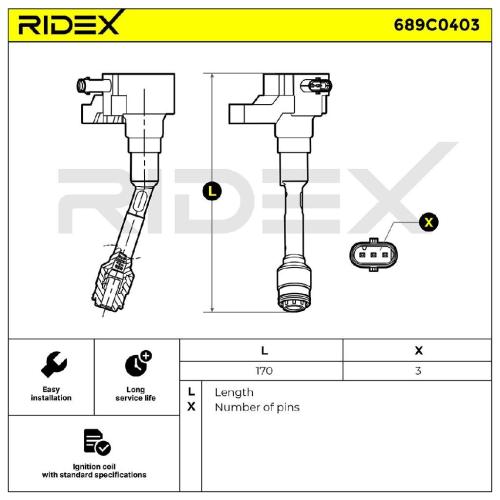 RIDEX 689C0403 Zündspule für FORD Fiesta Mk6 Schrägheck (JA8, JR8) 1827901 Bild RIDEX 689C0403 Zündspule für FORD Fiesta Mk6 Schrägheck (JA8, JR8) 1827901