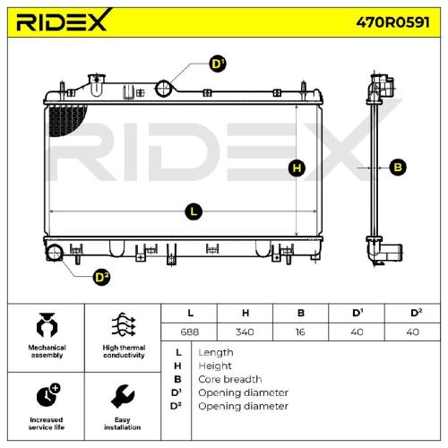 RIDEX 470R0591 Motorkühler / Wasserkühler für SUBARU FORESTER (SH) 45119AG010 Bild RIDEX 470R0591 Motorkühler / Wasserkühler für SUBARU FORESTER (SH) 45119AG010