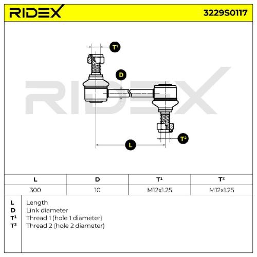 RIDEX 1x Koppelstange Stabilisator Vorne für NISSAN Qashqai / Qashqai +2 I Bild RIDEX 1x Koppelstange Stabilisator Vorne für NISSAN Qashqai / Qashqai +2 I