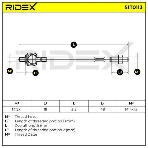 RIDEX Axialgelenk Spurstange Vorne beidseitig für RENAULT Twingo 1 (C06) Bild RIDEX Axialgelenk Spurstange Vorne beidseitig für RENAULT Twingo 1 (C06)