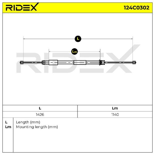 RIDEX Handbremsseil Hinten Links passend für PEUGEOT 309 II (3C, 3A) Bild RIDEX Handbremsseil Hinten Links passend für PEUGEOT 309 II (3C, 3A)