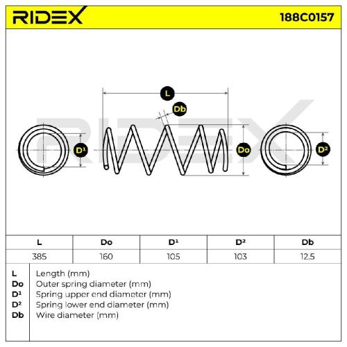 RIDEX 188C0157 2x Federn Fahrwerksfedern Vorne für RENAULT Scénic 1I Bild RIDEX 188C0157 2x Federn Fahrwerksfedern Vorne für RENAULT Scénic 1I