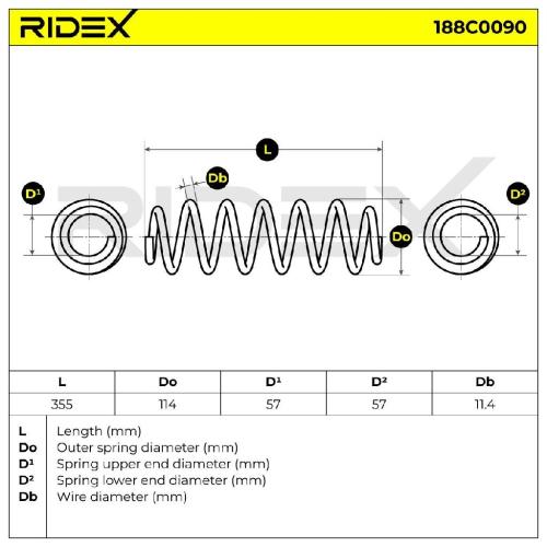 RIDEX 188C0090 2x Federn Fahrwerksfedern Hinten für VW Golf 5I (5K1) Bild RIDEX 188C0090 2x Federn Fahrwerksfedern Hinten für VW Golf 5I (5K1)