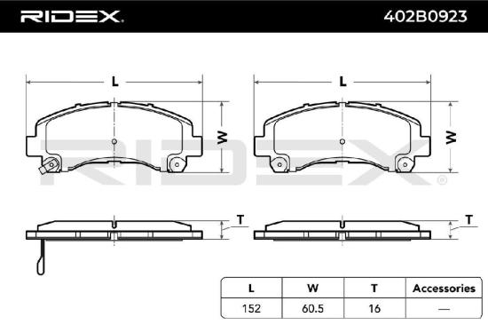 RIDEX Bremsbelagsatz Bremsbeläge Vorne für ISUZU D-MAX (TFR, TFS) D-Max I Pickup Bild RIDEX Bremsbelagsatz Bremsbeläge Vorne für ISUZU D-MAX (TFR, TFS) D-Max I Pickup