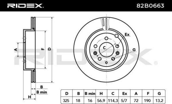 RIDEX 82B0663 2x Bremsscheiben Hinten Ø325mm Belüftet für MAZDA CX-7 (ER) Bild RIDEX 82B0663 2x Bremsscheiben Hinten Ø325mm Belüftet für MAZDA CX-7 (ER)