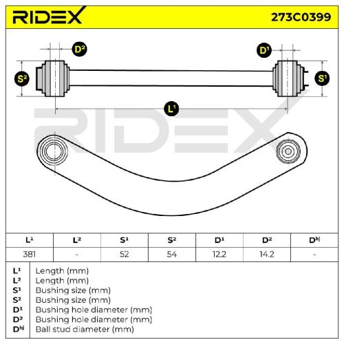 RIDEX 273C0399 Lenker Radaufhängung Querlenker Rear für OPEL Vectra C Caravan Bild RIDEX 273C0399 Lenker Radaufhängung Querlenker Rear für OPEL Vectra C Caravan