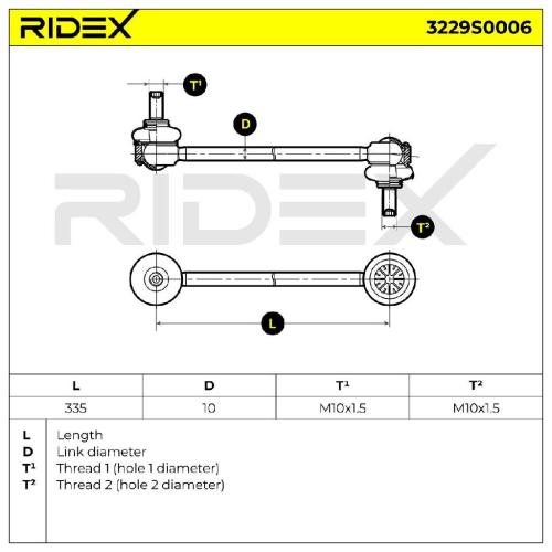 RIDEX 1x Koppelstange Stabilisator Vorne beidseitig für RENAULT für CITROËN Bild RIDEX 1x Koppelstange Stabilisator Vorne beidseitig für RENAULT für CITROËN