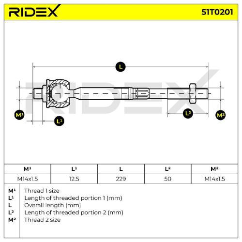 RIDEX Axialgelenk Spurstange Vorne beidseitig für MAZDA 2 Schrägheck (DE, DH3) Bild RIDEX Axialgelenk Spurstange Vorne beidseitig für MAZDA 2 Schrägheck (DE, DH3)