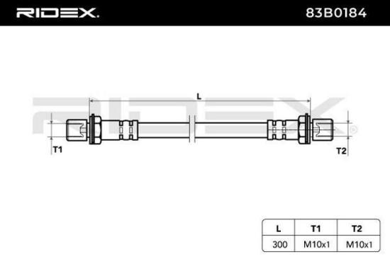 RIDEX Bremsschlauch 83B0184 VORNE beidseitig BREMSSCHLÄUCHE Länge: 300mm Bild RIDEX Bremsschlauch 83B0184 VORNE beidseitig BREMSSCHLÄUCHE Länge: 300mm