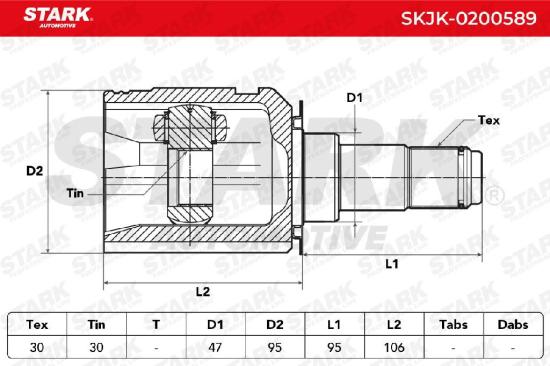STARK SKJK-0200589 Gelenksatz Antriebswelle Achswelle getriebeseitig für TOYOTA Bild STARK SKJK-0200589 Gelenksatz Antriebswelle Achswelle getriebeseitig für TOYOTA