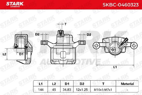 STARK SKBC-0460323 Bremssattel Bremszange Hinten rechts für MITSUBISHI MB950196 Bild STARK SKBC-0460323 Bremssattel Bremszange Hinten rechts für MITSUBISHI MB950196