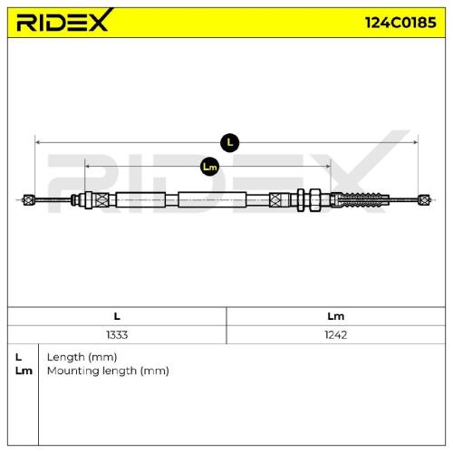 RIDEX Handbremsseil Vorne Rechts für CITROËN Xantia Schrägheck (X1, X2) Bild RIDEX Handbremsseil Vorne Rechts für CITROËN Xantia Schrägheck (X1, X2)