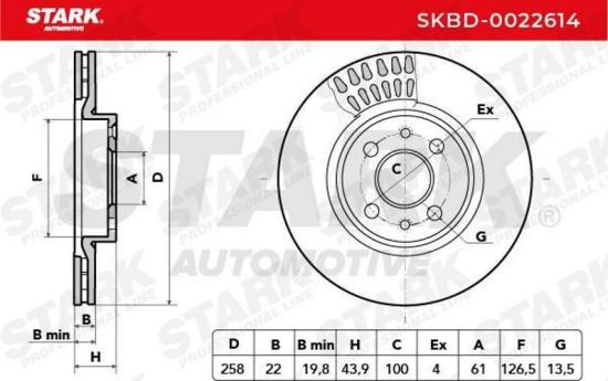 STARK SKBD-0022614 2x Bremsscheiben Vorne Ø258mm Belüftet für RENAULT Bild STARK SKBD-0022614 2x Bremsscheiben Vorne Ø258mm Belüftet für RENAULT