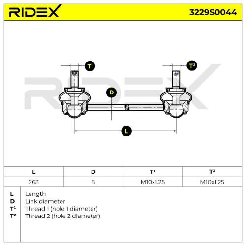 RIDEX 1x Koppelstange Stabilisator Vorne passend für PEUGEOT 807 MPV 807 Van Bild RIDEX 1x Koppelstange Stabilisator Vorne passend für PEUGEOT 807 MPV 807 Van