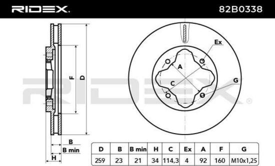 RIDEX 82B0338 2x Bremsscheiben Vorne Ø259,8mm Belüftet für HONDA Bild RIDEX 82B0338 2x Bremsscheiben Vorne Ø259,8mm Belüftet für HONDA