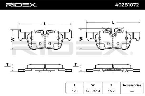 RIDEX Bremsbelagsatz Bremsbeläge Hinten für BMW 1 Schrägheck (F40) X1 (F48) Bild RIDEX Bremsbelagsatz Bremsbeläge Hinten für BMW 1 Schrägheck (F40) X1 (F48)